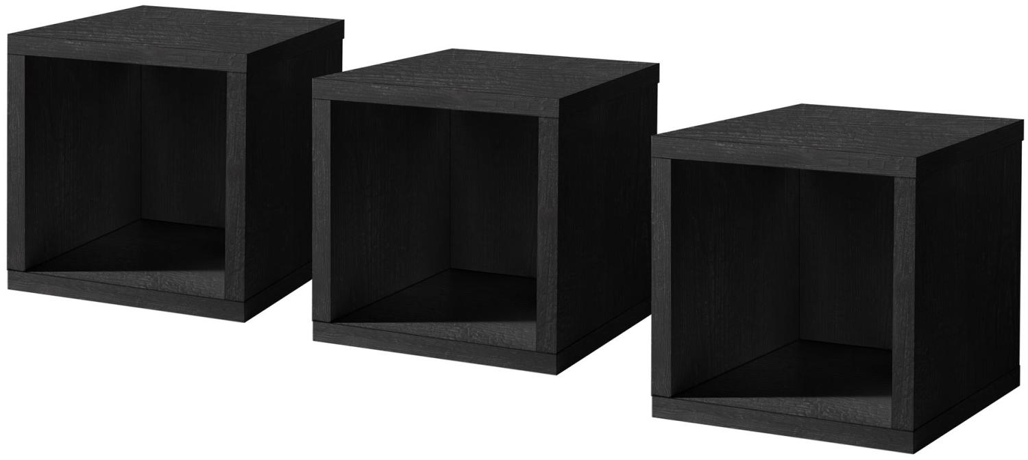 Hängeregal Erna 32x32x32 Flamed Wood Black 14736 Bild 1