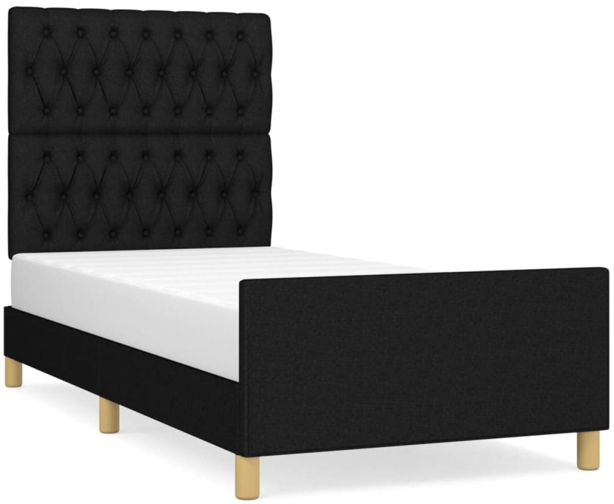 Einzelbett mit Kopfteil Stoff Schwarz 100x200 cm [3125278] Bild 1