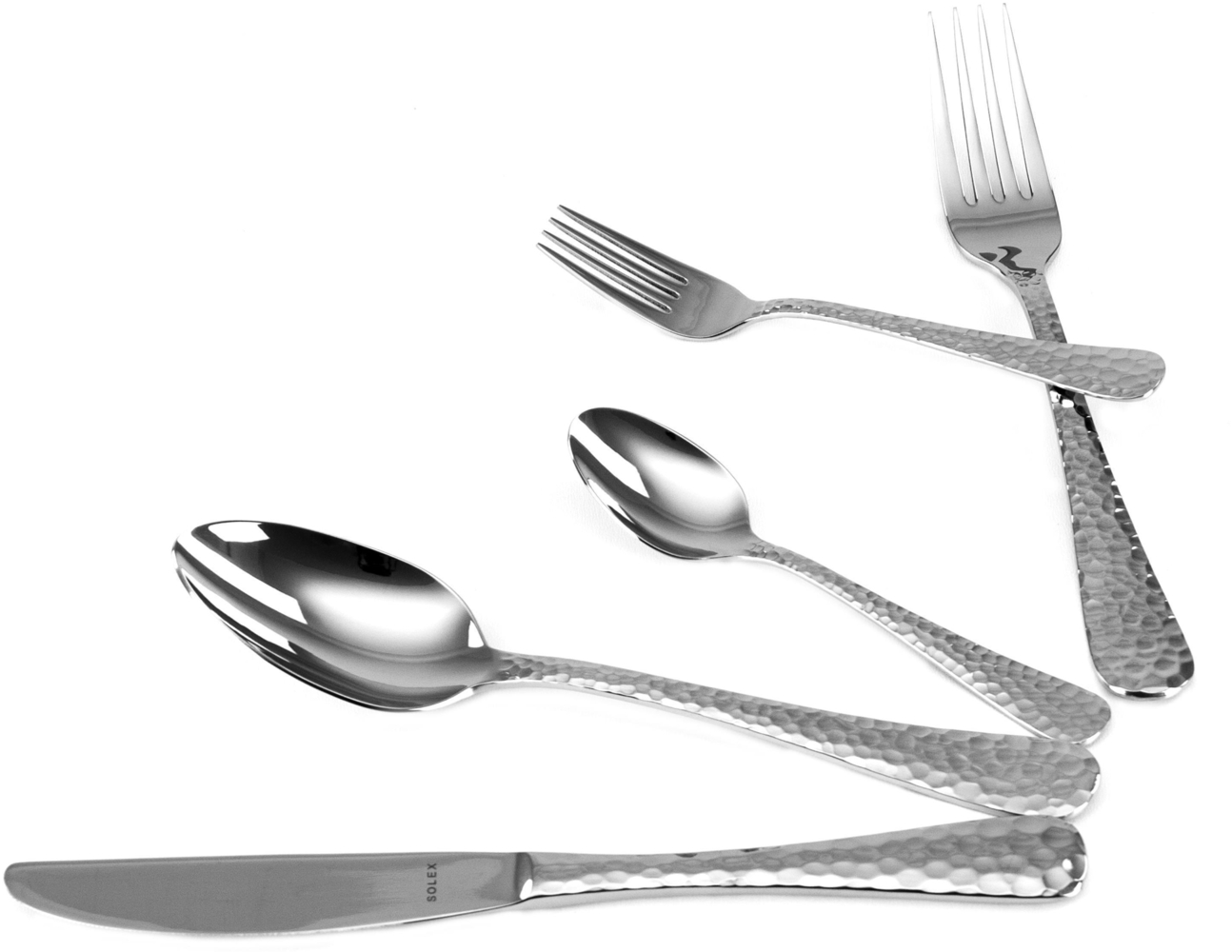 Solex Lena Besteckset 30 teilig für 6 Personen Hammerschlagoptik Bild 1