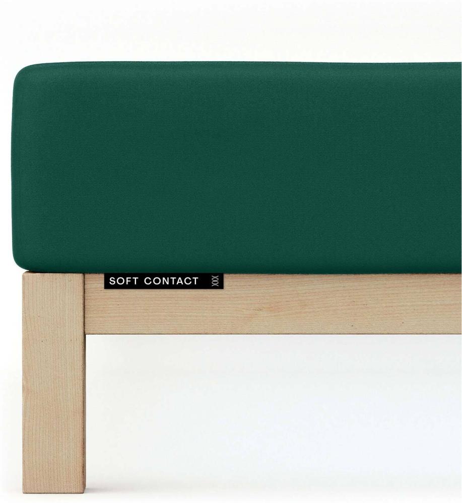 Schlafgut Jersey Spannbetttuch Soft Contact | 90x190 - 100x200 cm | green-deep Bild 1