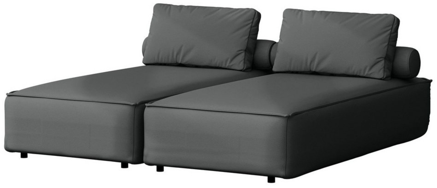 Chaiselongue Sezlong Liege 2er-Set SUMMER wetterfester Stoff NXL Anthrazit Bild 1