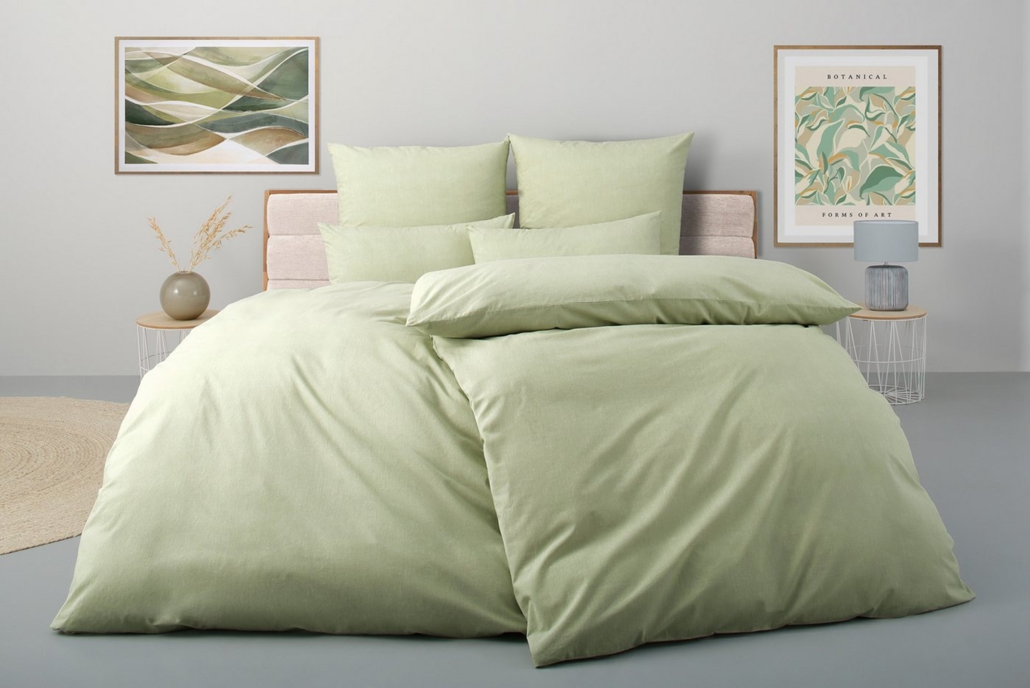Home affaire Bettwäsche Melli, Linon, 2 teilig, Bettwäsche aus Baumwolle, Leinen-Look in Melange-Optik Bild 1