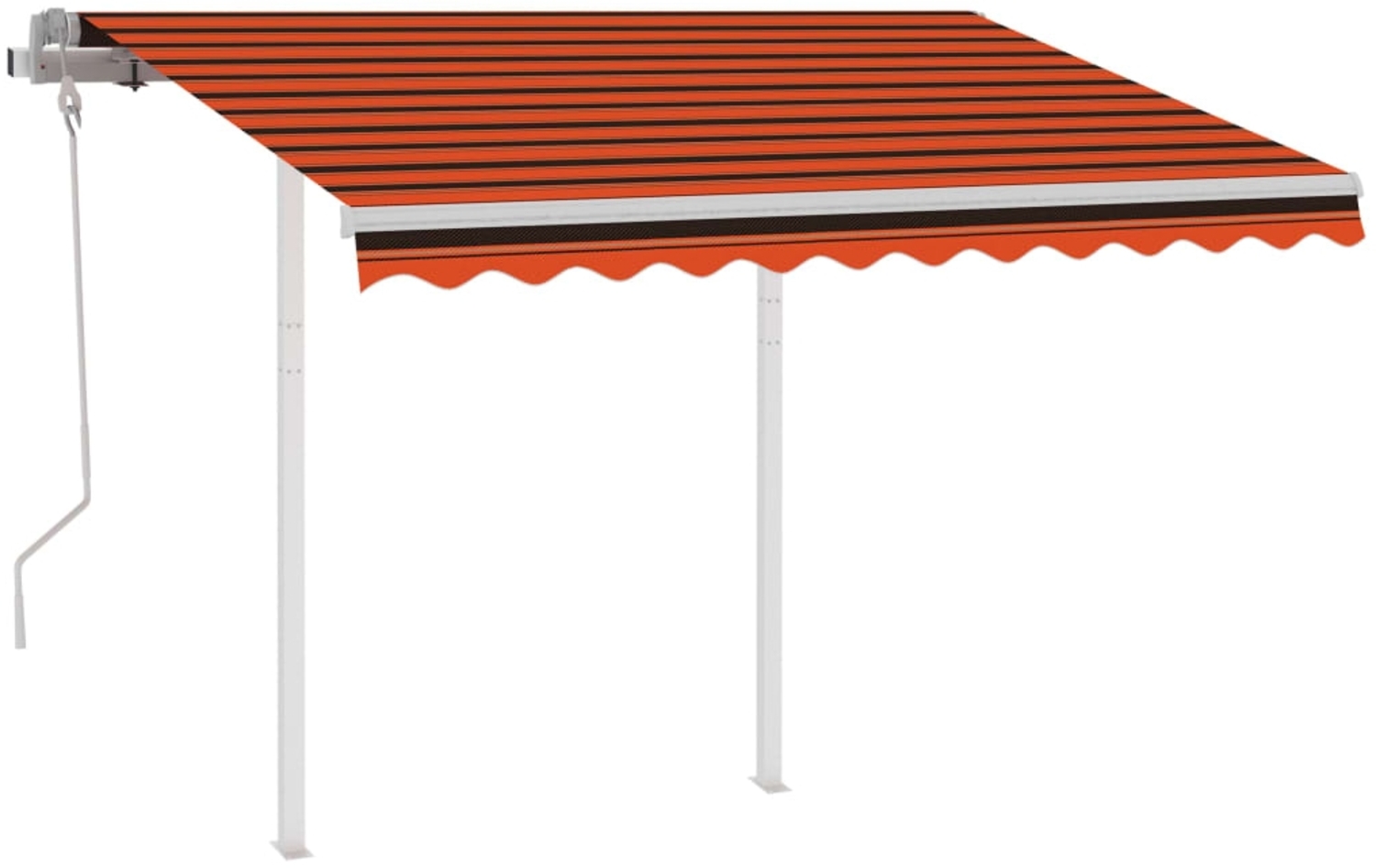 vidaXL Markise Manuell Einziehbar mit Pfosten 3,5x2,5 m Orange & Braun 3069920 Bild 1