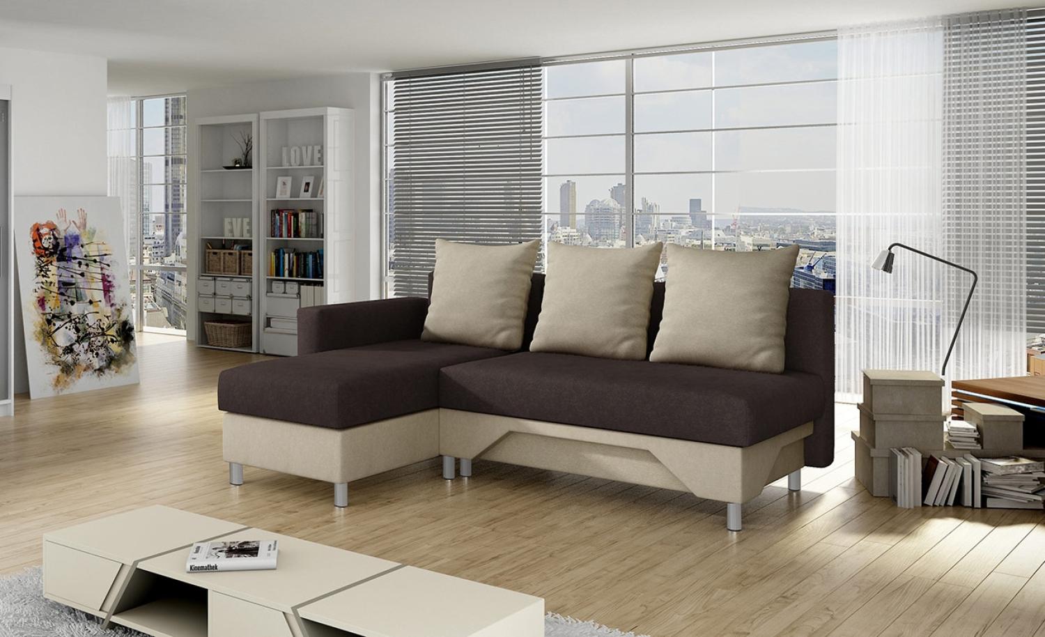 Ecksofa Tom, Seite: Links, Farbe: Alova 07 + Alova 68 + Alova 07 Bild 1