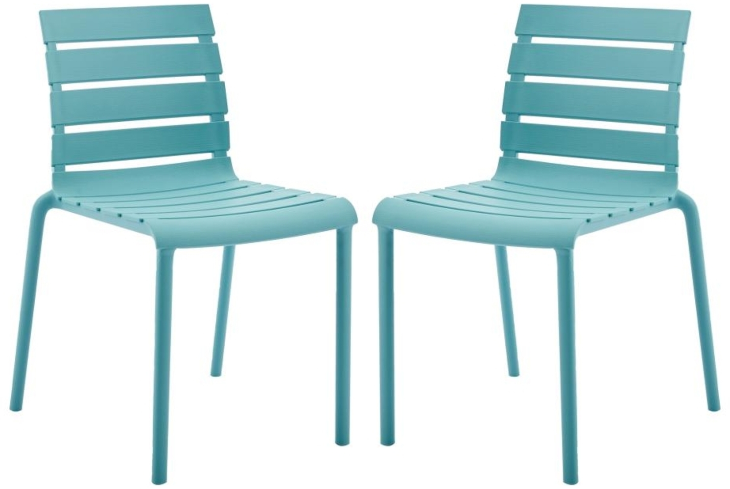 Vente-unique - Gartenstuhl stapelbar 2er-Set - Polypropylen - Himmelblau - PANDJI von MYLIA Bild 1