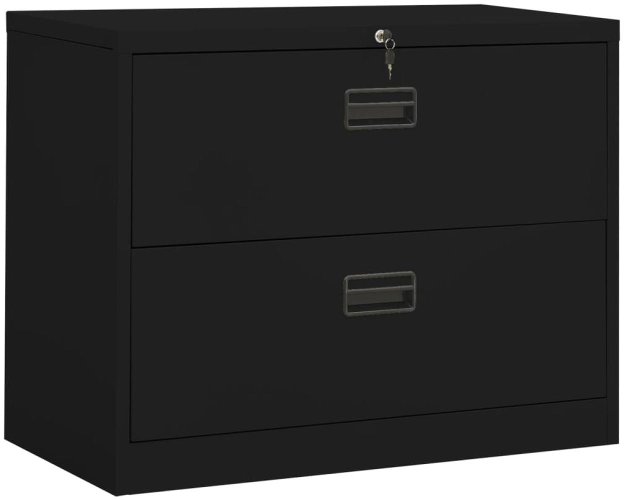 vidaXL Aktenschrank Schwarz 90x46x72,5 cm Stahl 336288 Bild 1