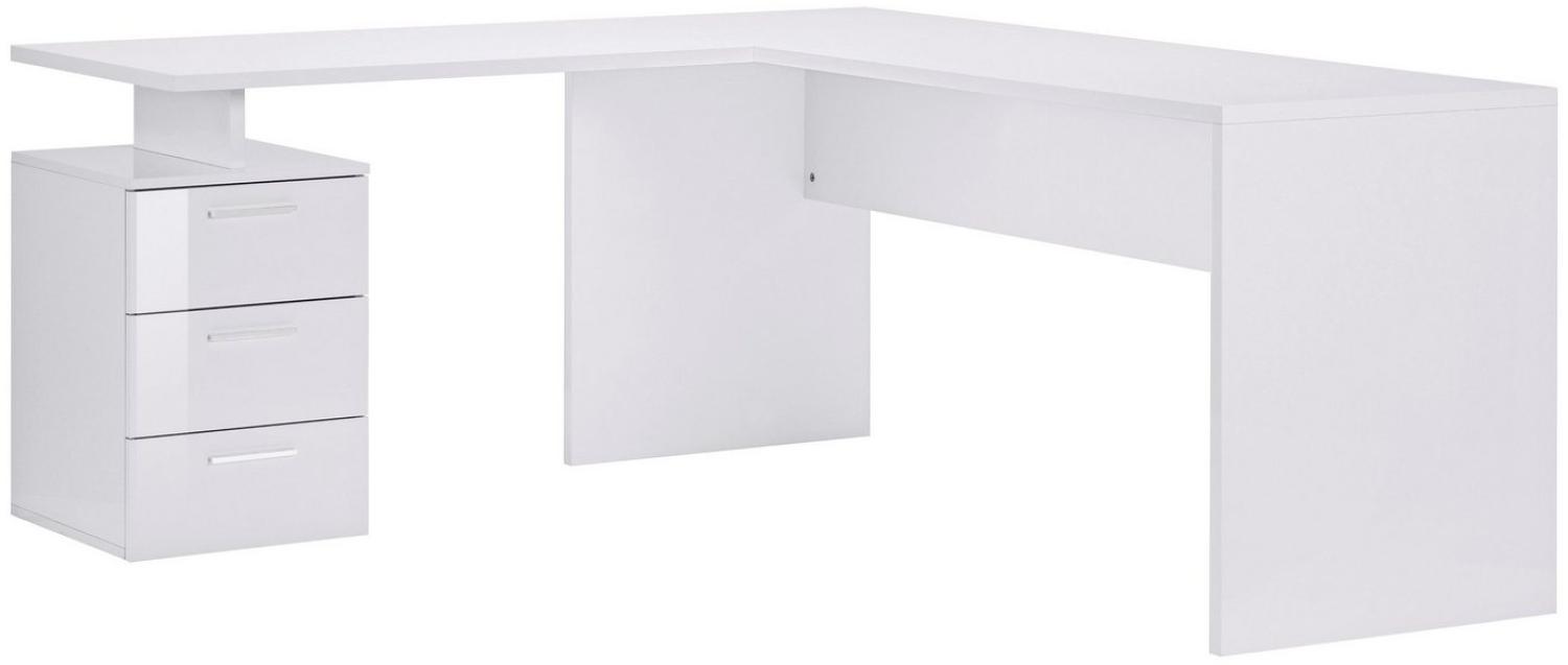 INOSIGN Eckschreibtisch New Selina, Schreibtisch mit 3 Schubkästen, Maße 180/100x60x75 cm, Made in Italy Bild 1