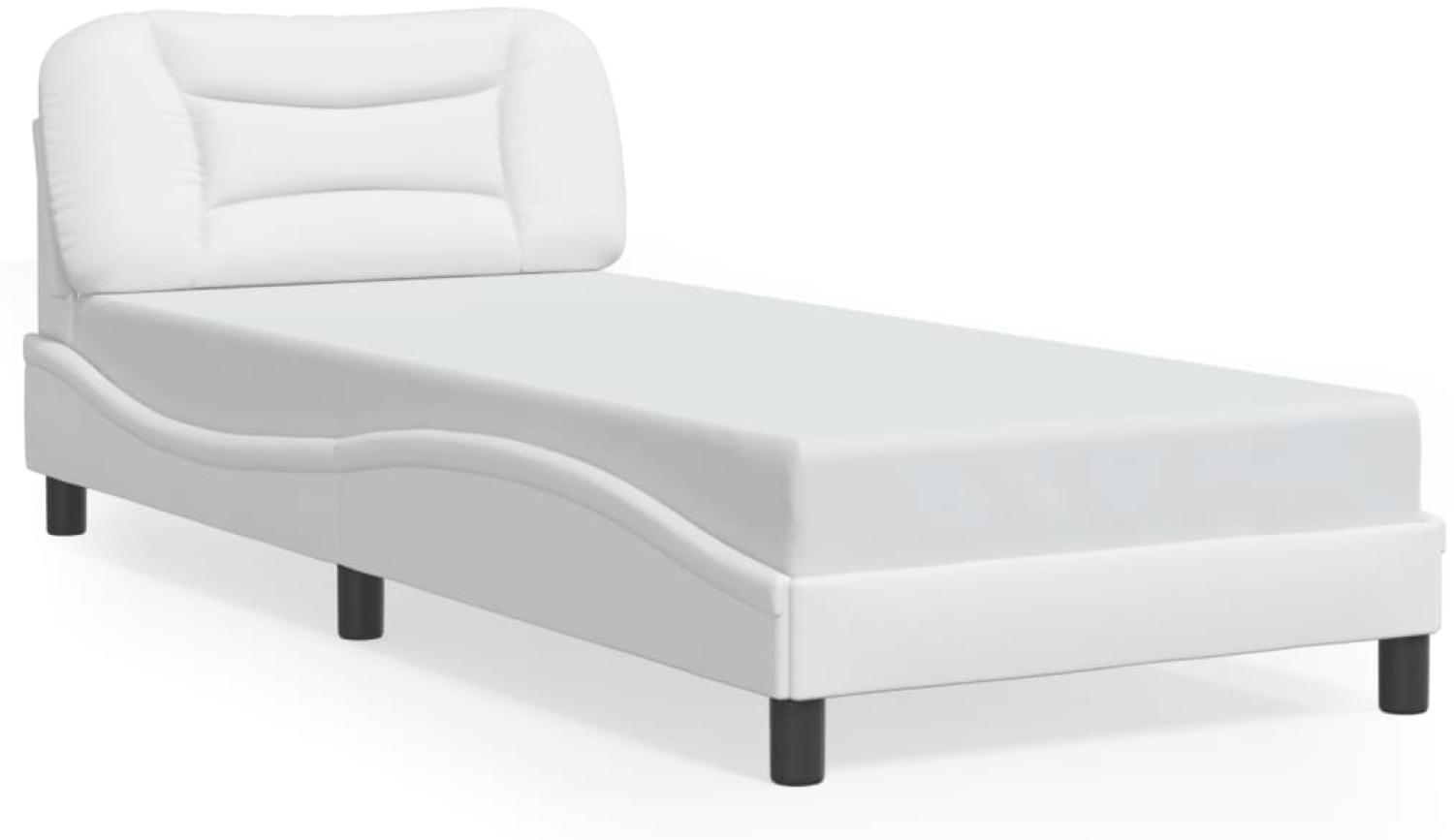 vidaXL Bettgestell ohne Matratze "Hvar" Weiß 80x200 cm Kunstleder 3207961 Bild 1