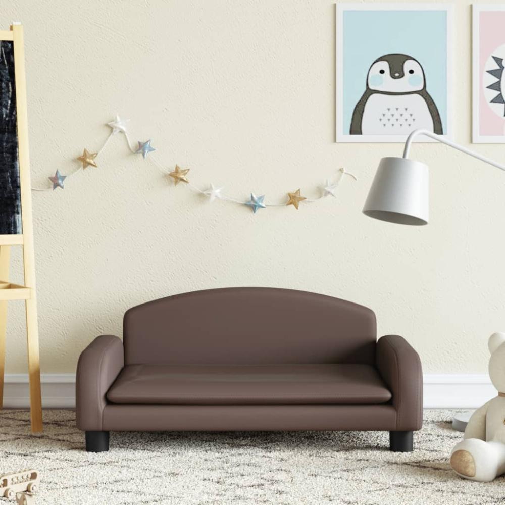 vidaxl Kindersofa 70 x 45 x 30 cm Kunstleder, Braun Bild 1