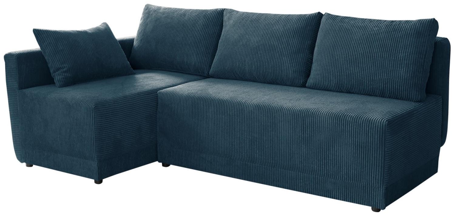 Ecksofa 'Zeles' Cord blau Links Bild 1