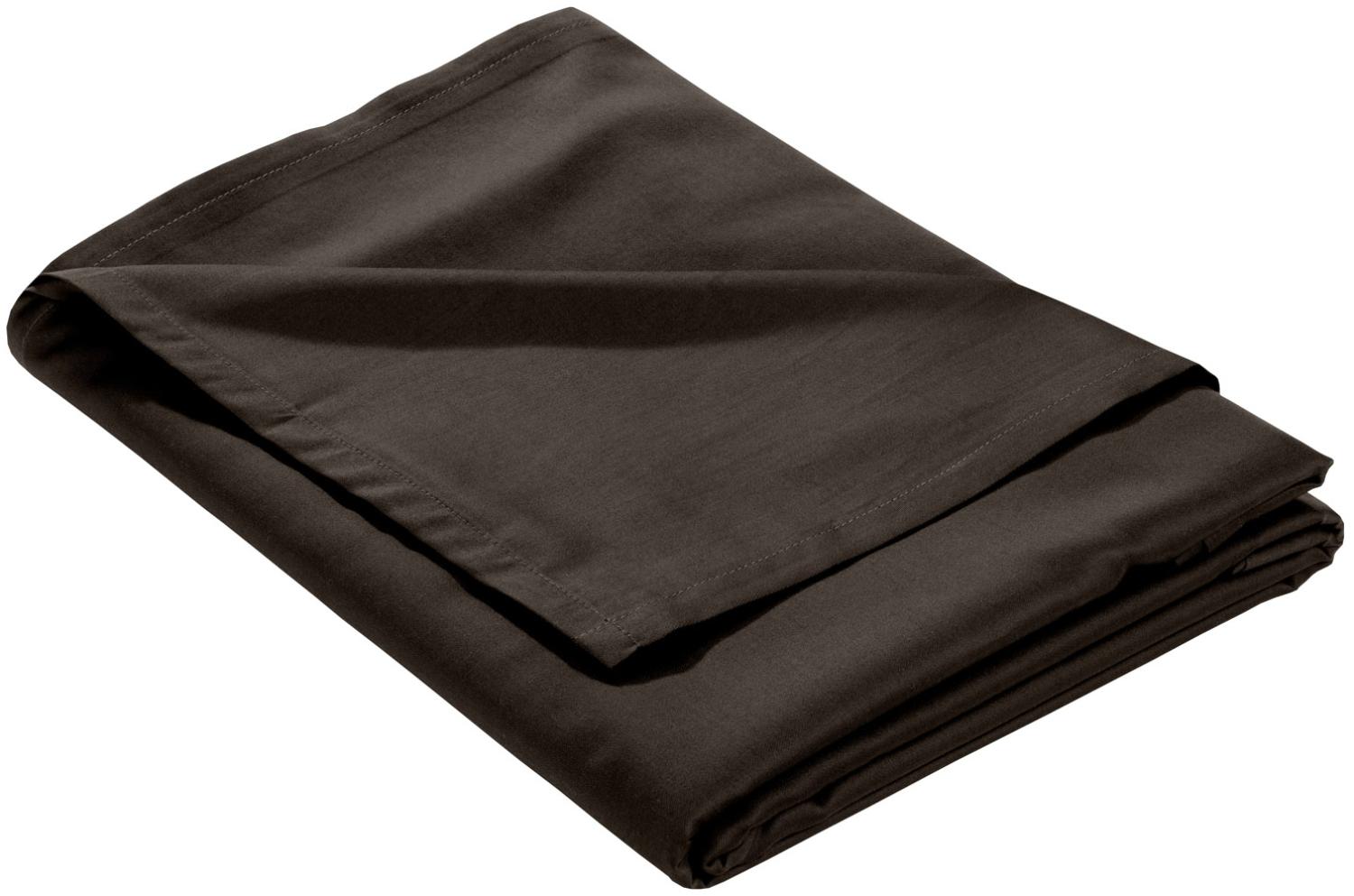 Mako Satin Bettlaken ohne Gummizug espresso braun 240x280cm Bild 1