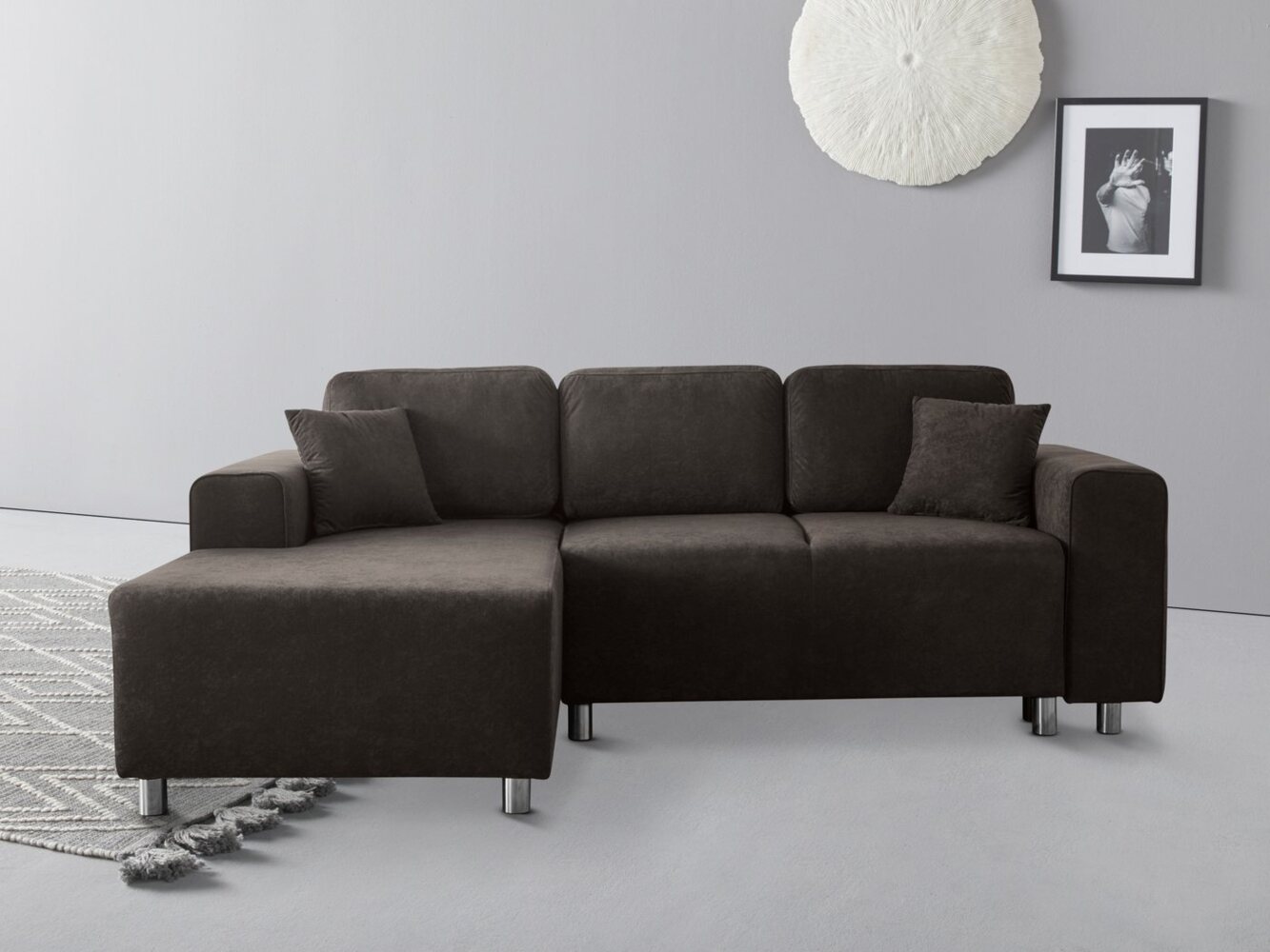 Guido Maria Kretschmer Home&Living Ecksofa Györ, L-Form, wahlweise mit Bettfunktion und Bettkasten incl. 2 Zierkissen Bild 1