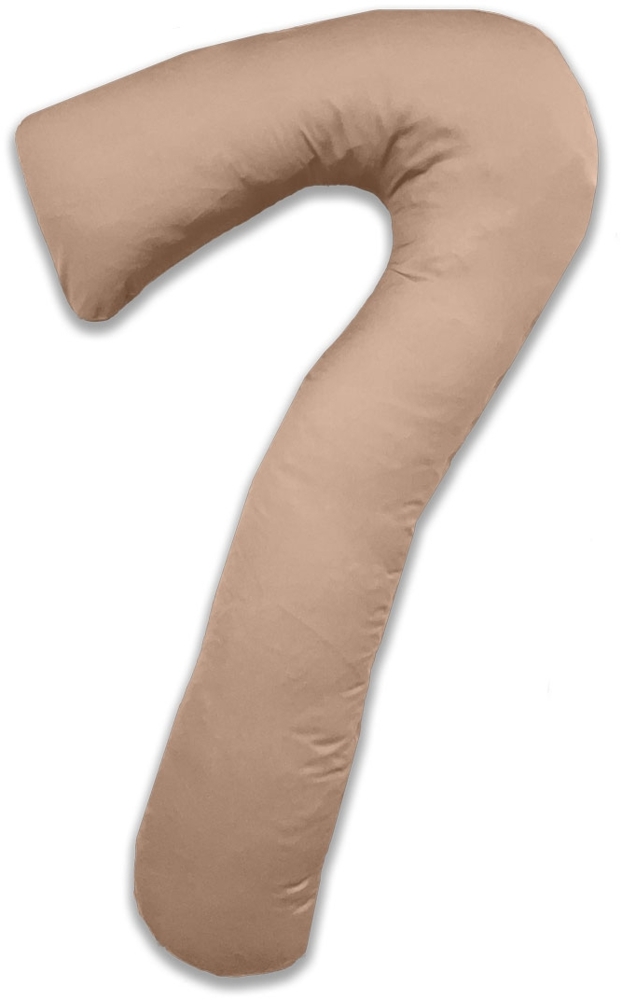 Mako-Satin Seitenschläferkissen Bezug uni / einfarbig hellbraun für Theraline my 7 Kissen Bild 1