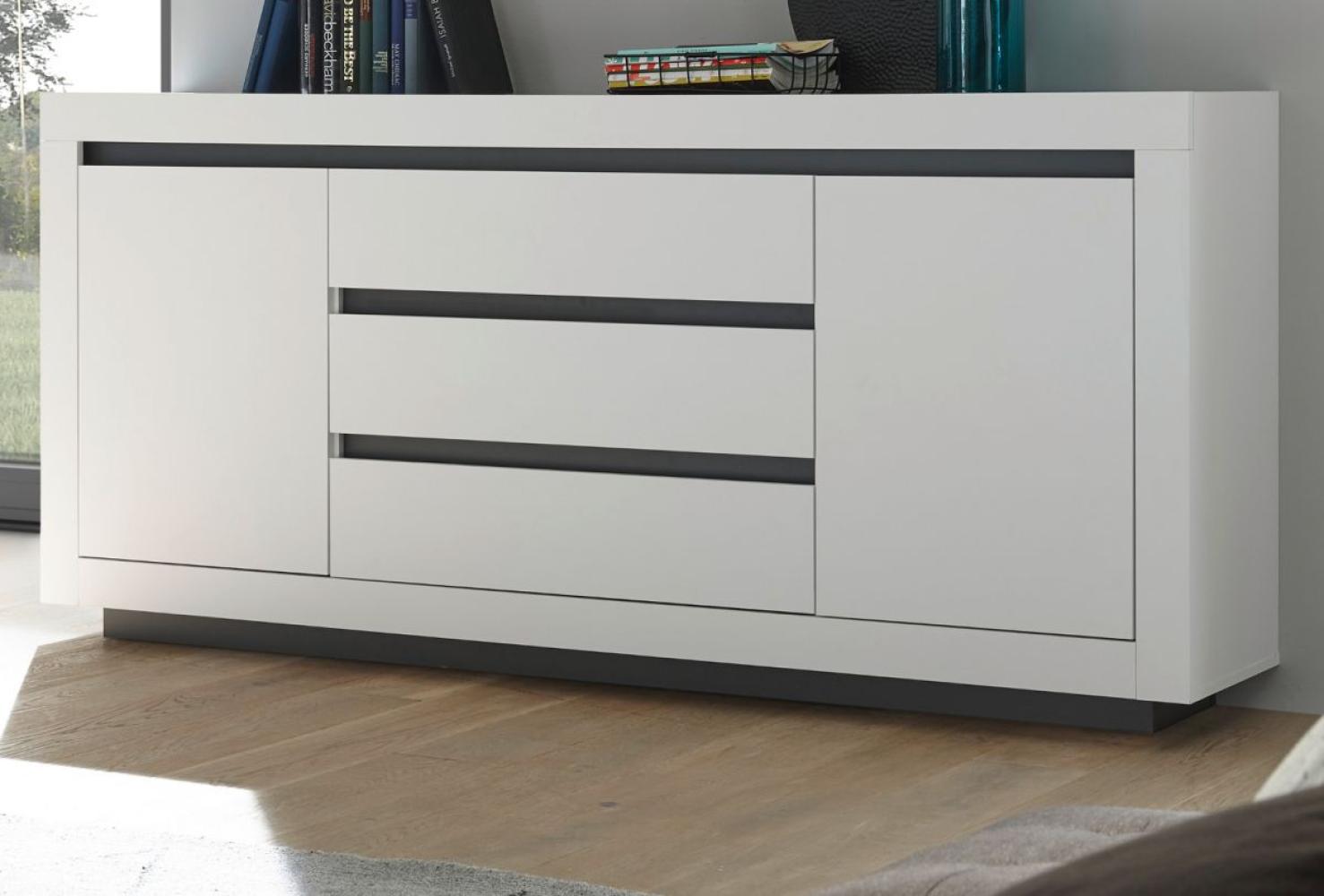 Sideboard Rooky in weiß und anthrazit 200 cm Bild 1