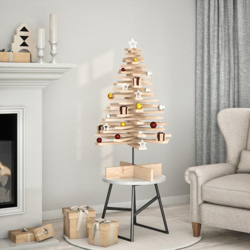 vidaXL Weihnachtsbaum Holz zum Schmücken 100 cm Massivholz Kiefer 858204 Bild 1