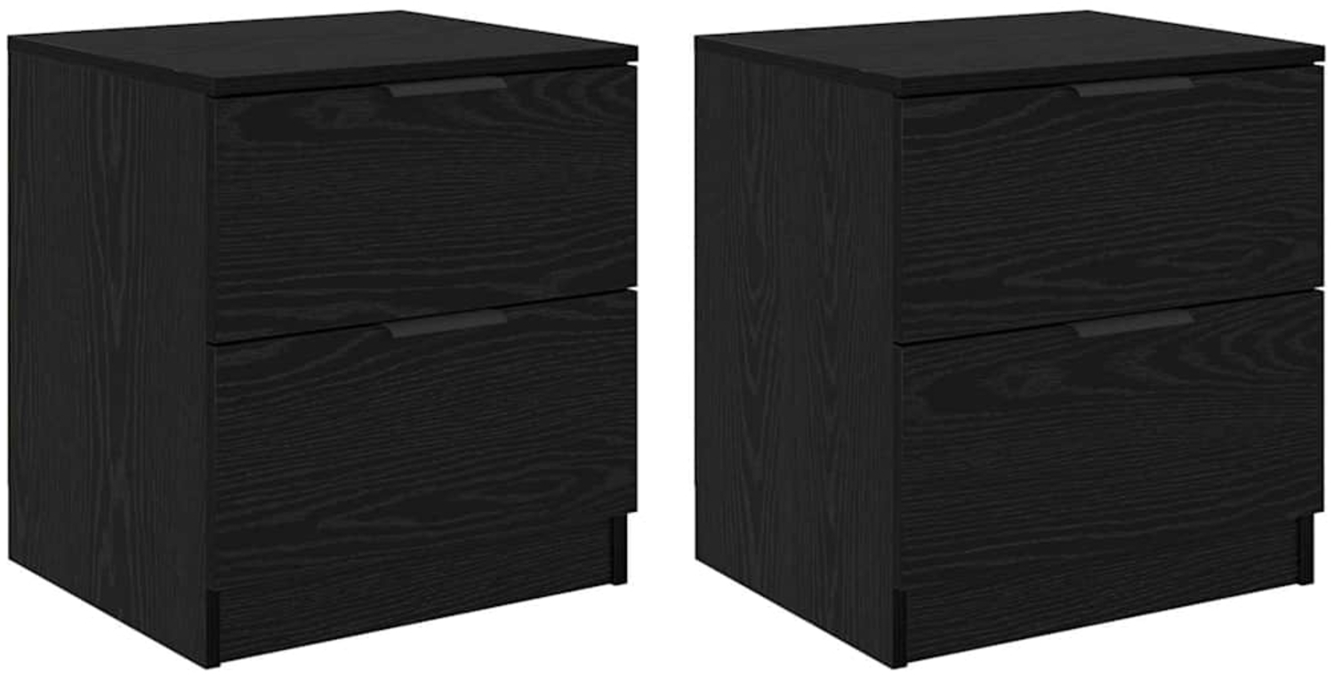 vidaXL Nachttisch 2 pcs Schwarz Eichen-Optik 45 x 39 x 50 cm 880509 Bild 1