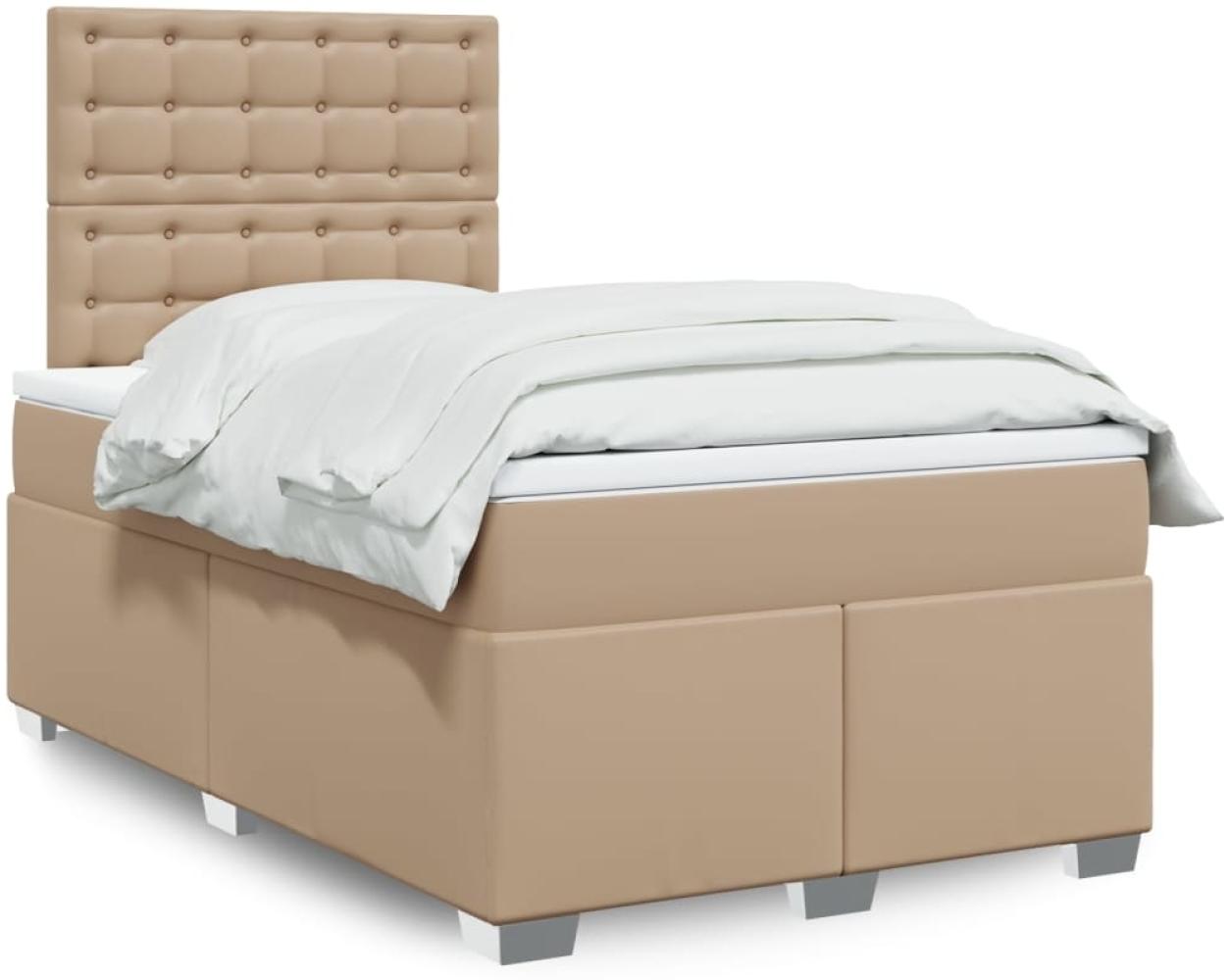 vidaXL Boxspringbett mit Matratze Cappuccino-Braun 80x200cm Kunstleder 3290715 Bild 1