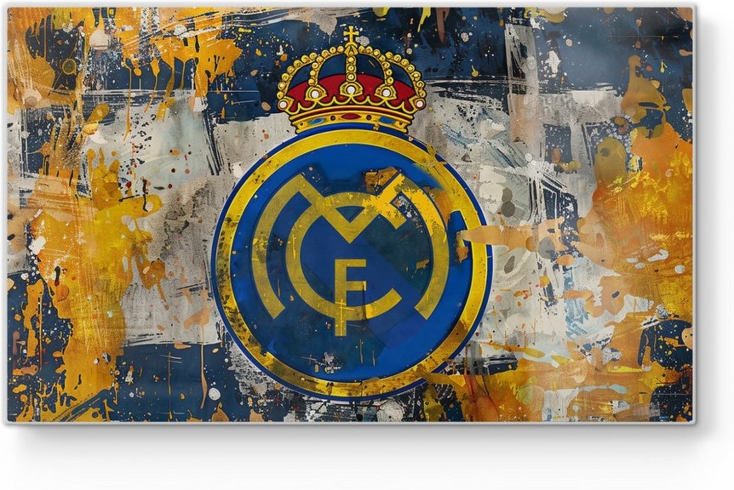 DEQORI Schneidebrett 'Wappen Real Madrid', Glas, Platte Frühstücksbrett Schneideplatte Bild 1