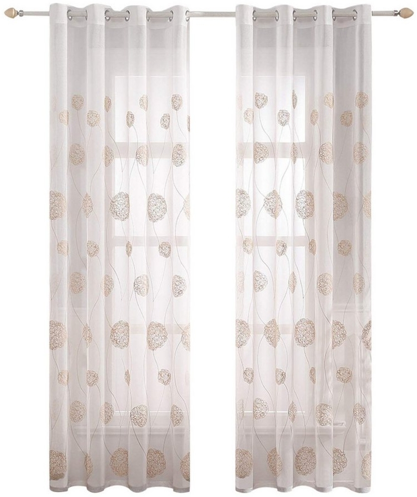 BYSURE Vorhang Gardinen mit Florales Stickerei, Ösen (2 St), transparent, Voile, Bestseller, Gardinen Weiß für Wohnzimmer, Schlafzimmer, Durchsichtig Bild 1