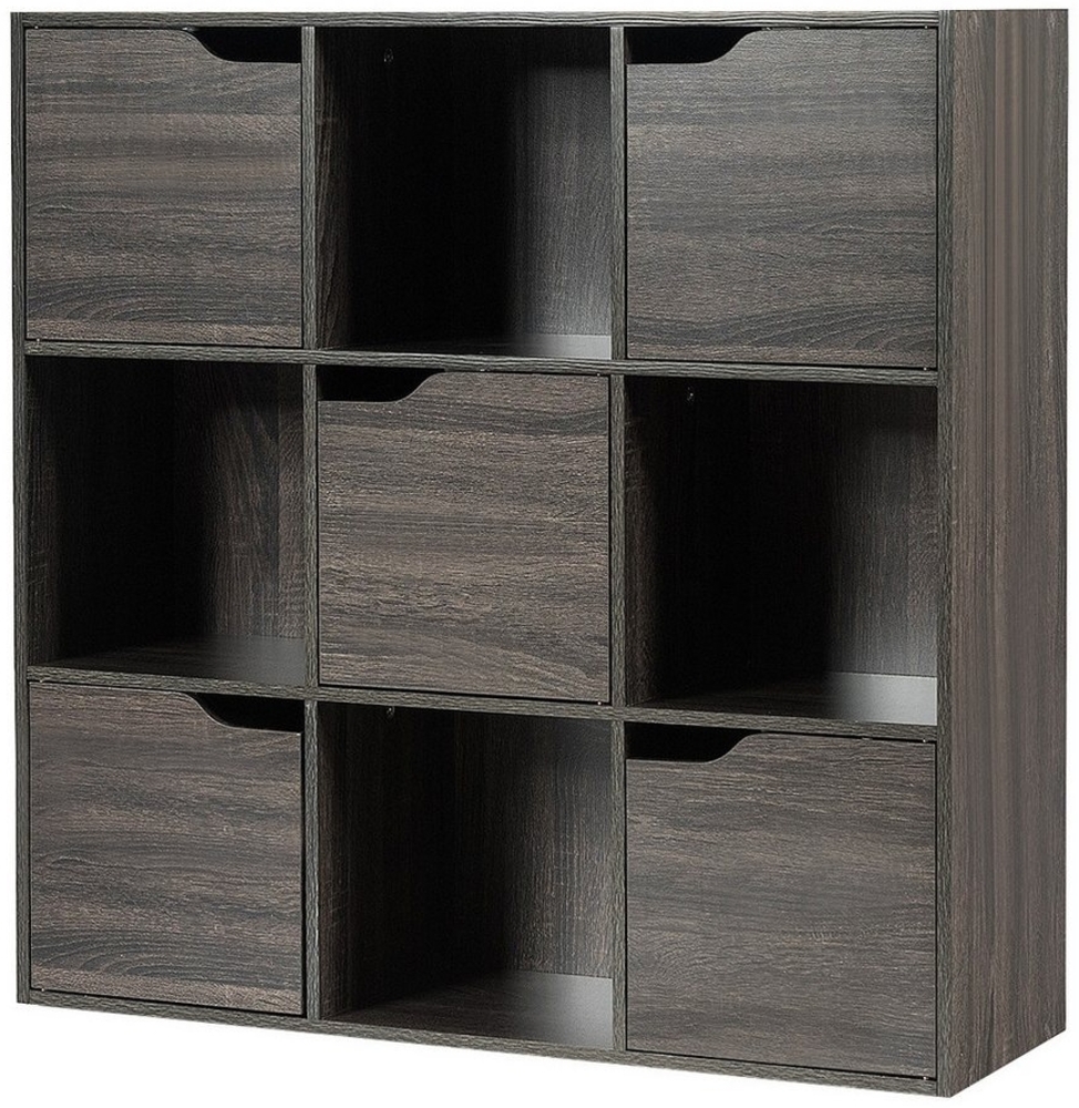 COSTWAY Bücherregal Aufbewahrungsregal, 9 Fächer, freistehend, 90x29x90cm Bild 1