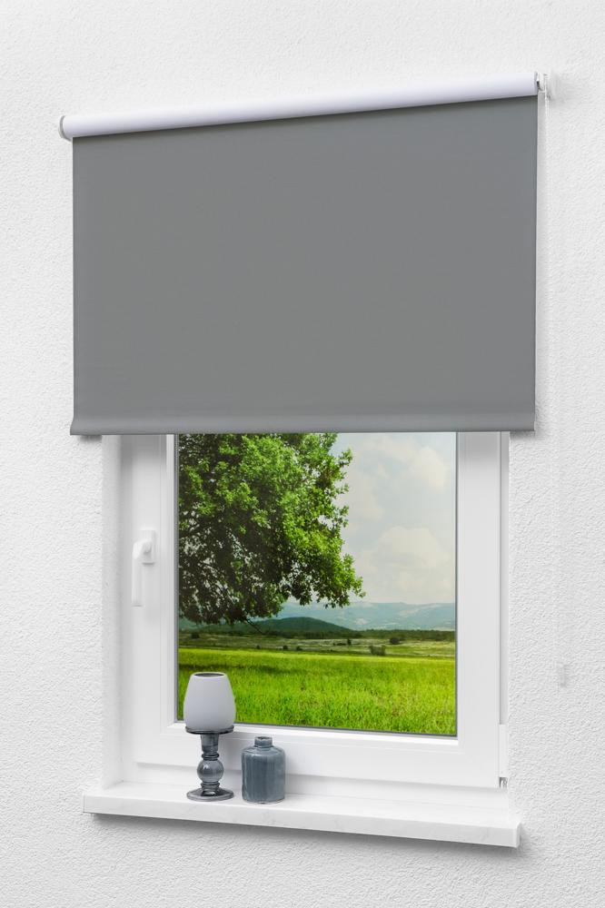 Lysel - Qualitätsrollo abdunkelnd anthrazit, (B x H) 143cm x 190cm in grau/anthrazit Bild 1