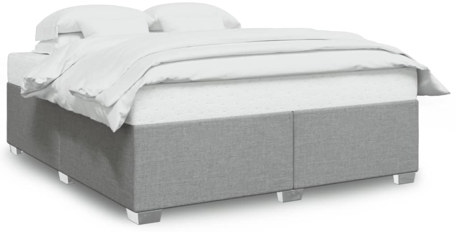 vidaXL Bettgestell ohne Matratze Hellgrau 200x200 cm Stoff 3284499 Bild 1
