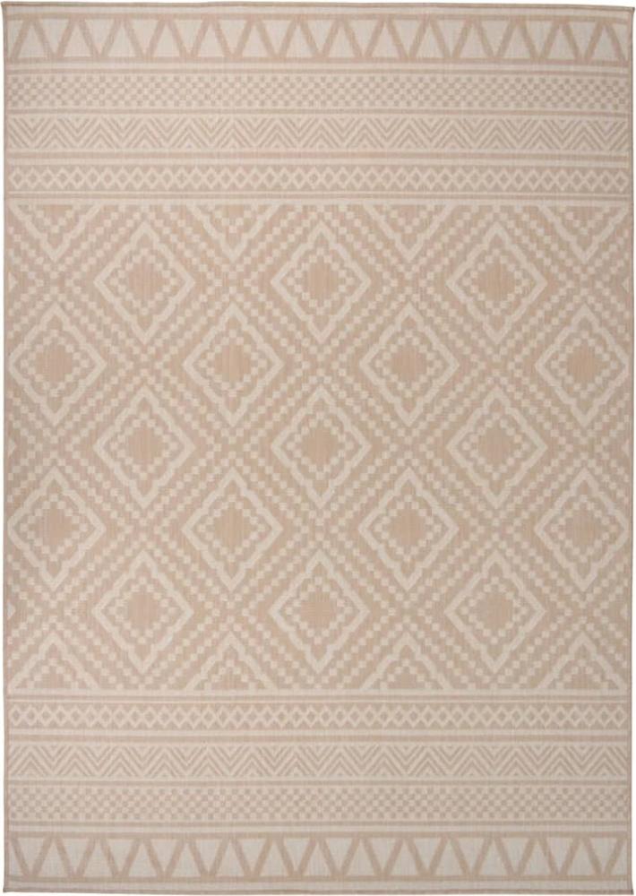 vidaXL Outdoor-Teppich Flachgewebe 120x170 cm Braun Gestreift 340865 Bild 1