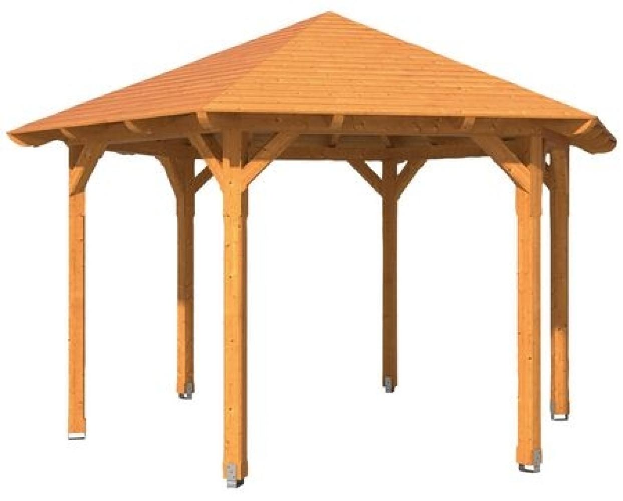 SKANHOLZ Pavillon, Zeltdach, sechseckig, BxT: 480x416 cm natur Gartenpavillon 4018211371129 Bild 1