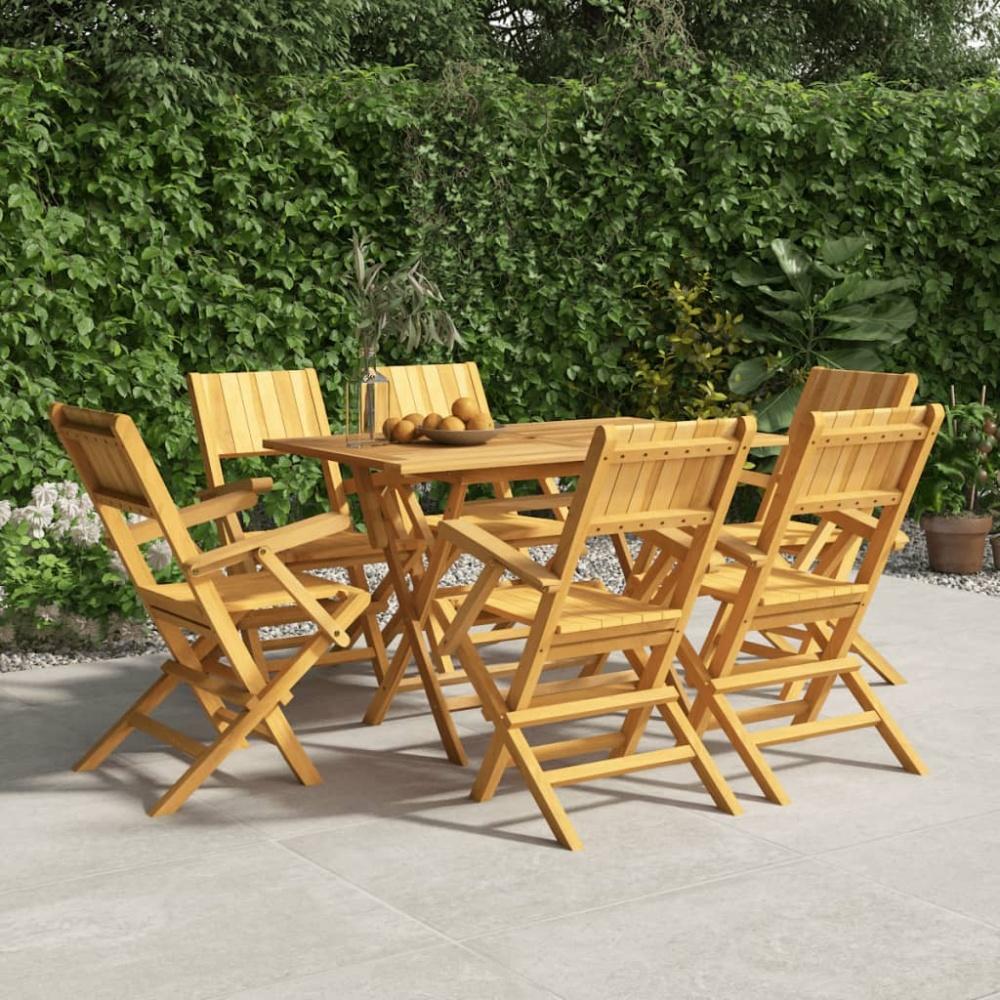 vidaXL Gartenstühle 6 Stk. Klappbar 55x61x90 cm Massivholz Teak 3155062 Bild 1