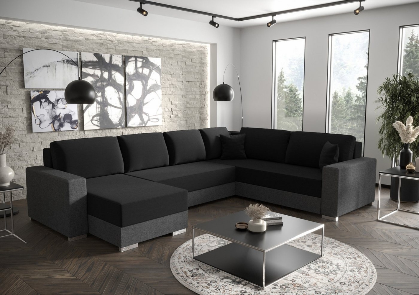 ALTDECOR Wohnlandschaft PRADI3, Couch mit Schlaffunktion, Wohnzimmer - Wohnlandschaft Bild 1