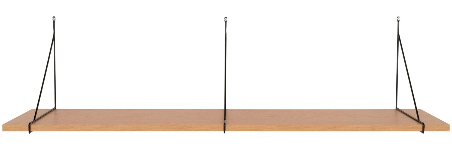 Wandregal, Eschenfurnier, Stahlgestell schwarz, 120x29 cm Bild 1