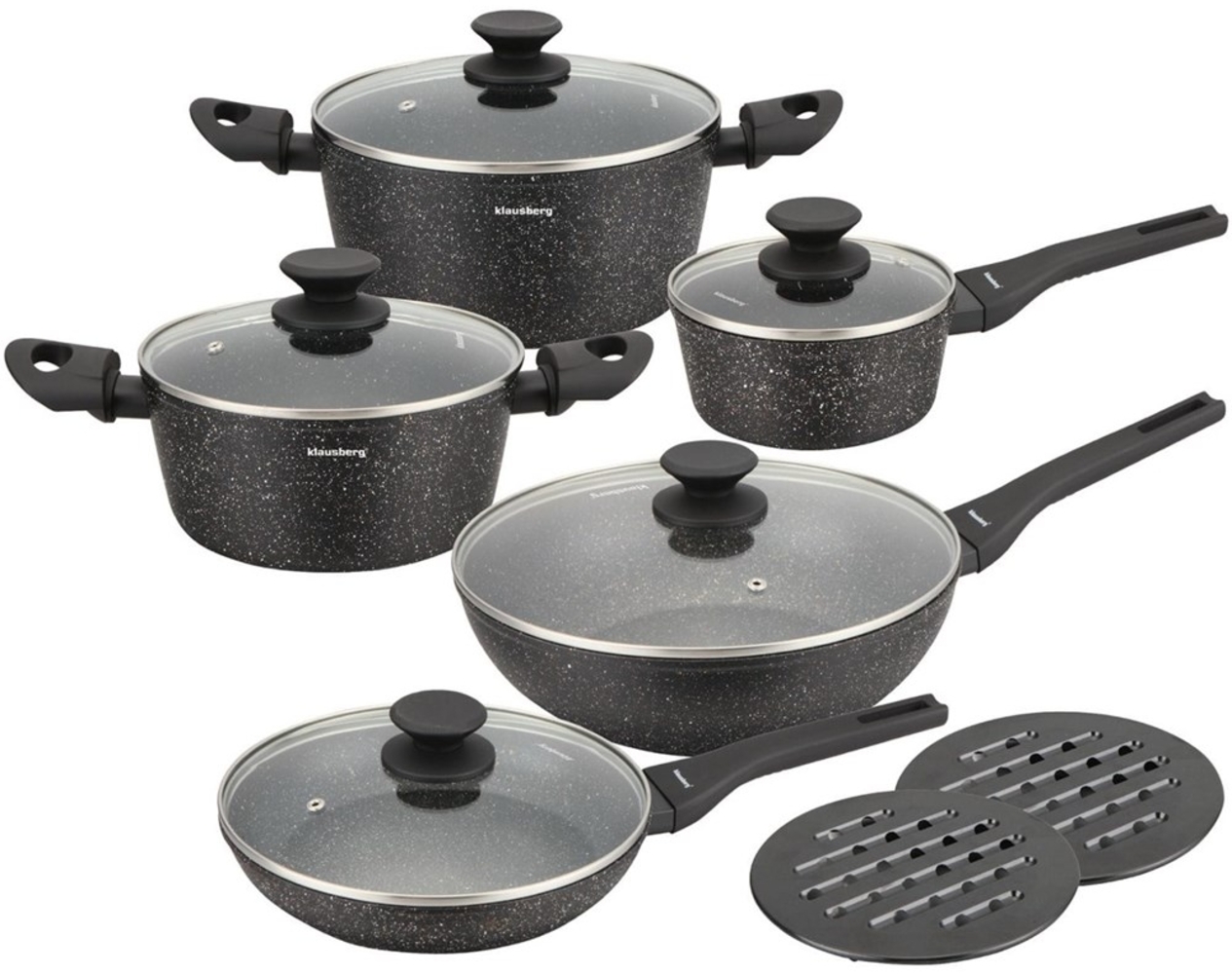 Klausberg Klausberg Topfset mit marmorierter Antihaftbeschichtung 12-teilig KB7657 Bild 1