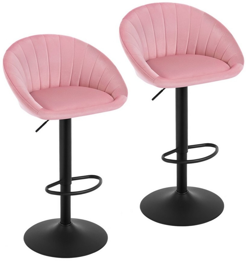 Woltu Barhocker (2 St), küchenhocker höhenverstellbar, Ergonomischer Stuhl, Samt Bild 1