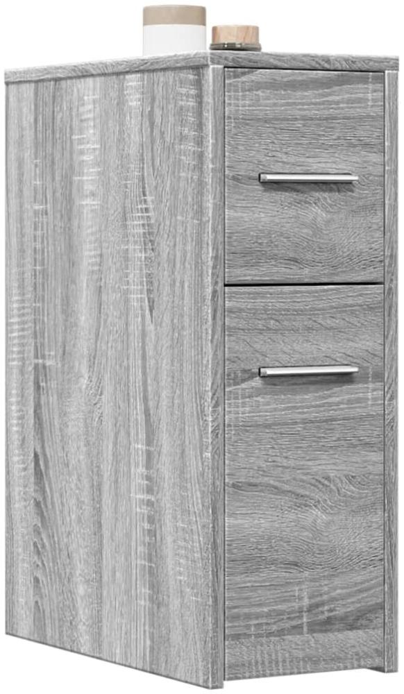 Badschrank Schmal Mit Rollen, Holzwerkstoff Grau Sonoma, 22 x 44 x 61,5 cm Bild 1