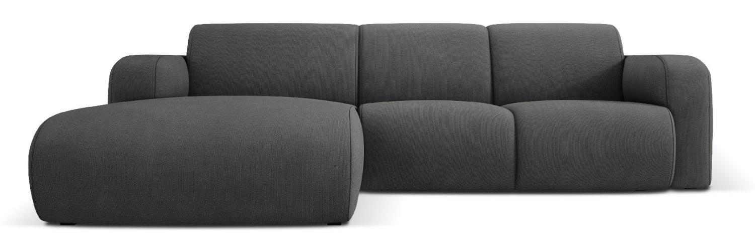 Micadoni Boucle Ecksofa Molino 4-Sitzer Links Strukturierter Stoff Dunkelgrau Bild 1