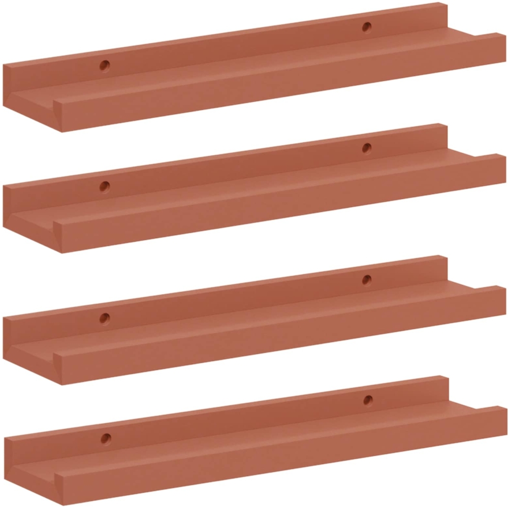 vidaXL Wandregal mit Regal 4 pcs Rot 40 x 9 x 3 cm Holzwerkstoff 42020006 Bild 1