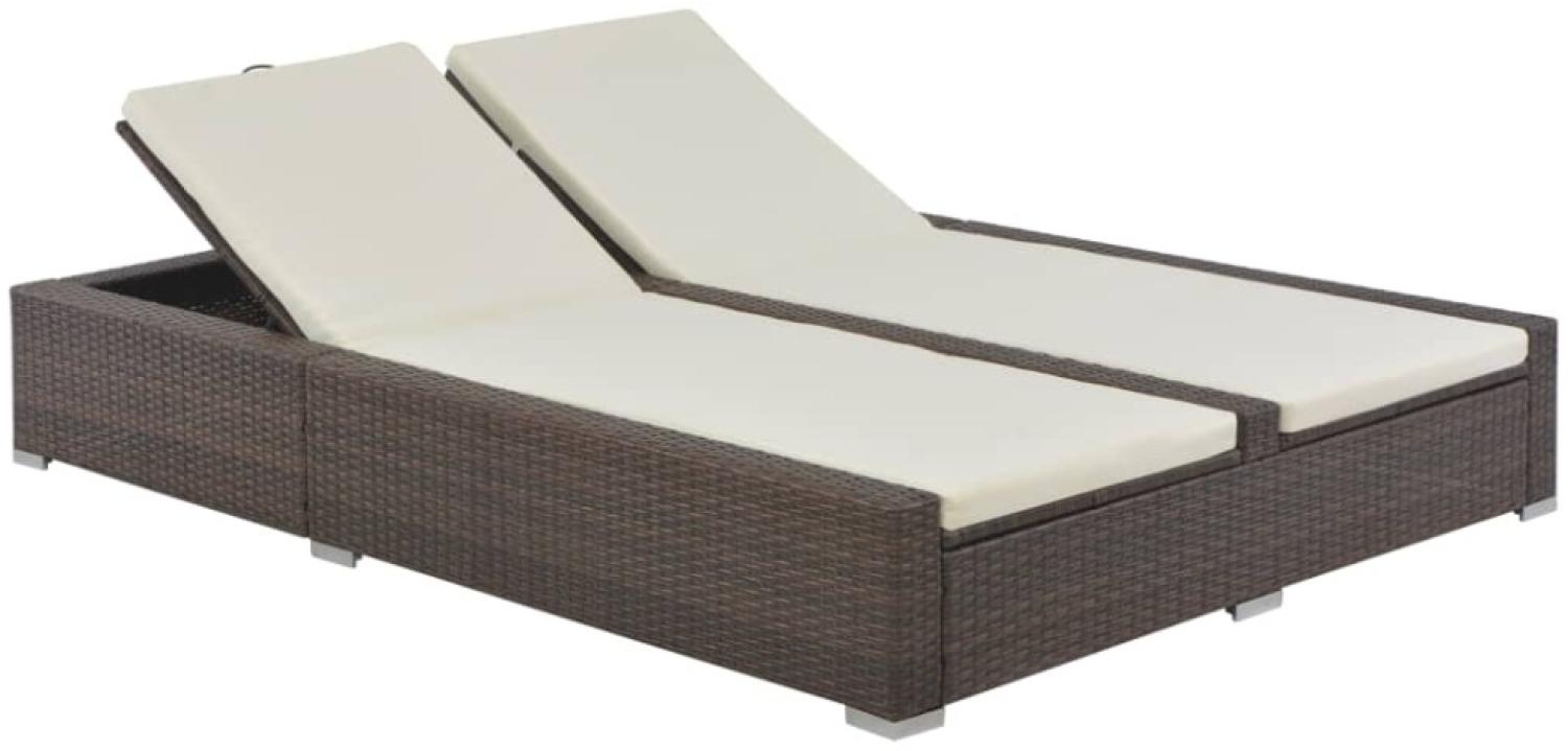 vidaXL Doppel-Sonnenliege Poly Rattan Braun 44751 Bild 1