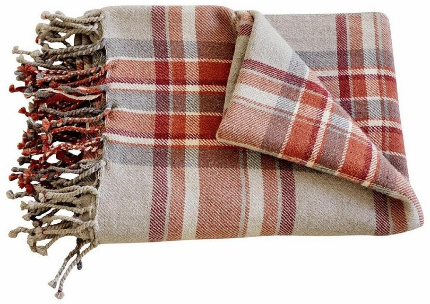 Mirabeau Tagesdecke Plaid Tartan rot/beige Bild 1