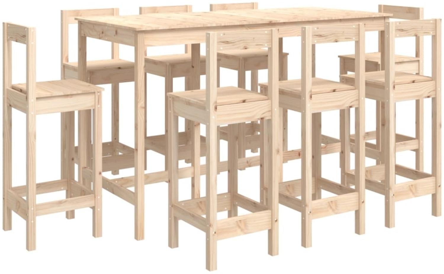 vidaXL 9-tlg. Bar-Set Massivholz Kiefer 3124722 Bild 1