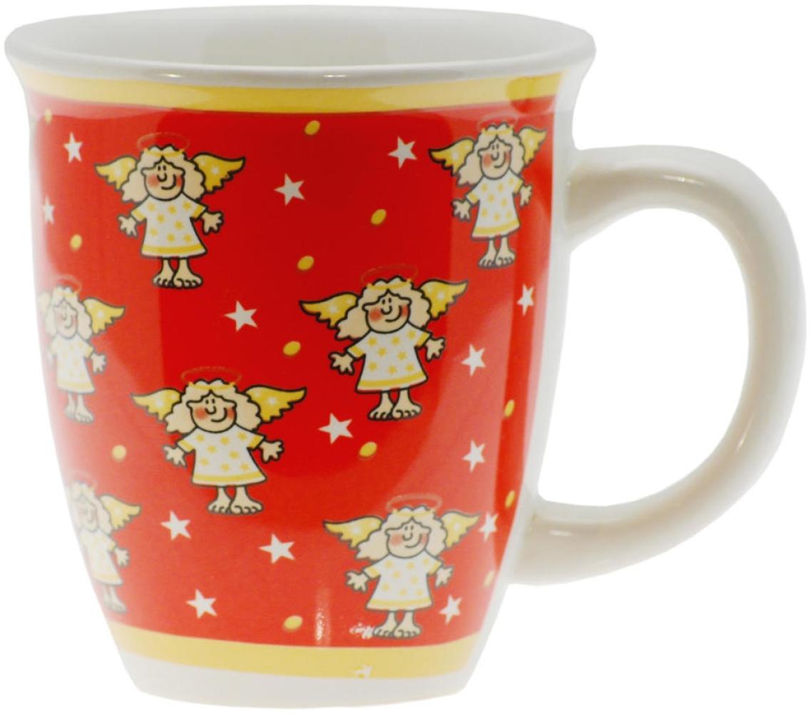 Weihnachtstasse mit Engel, rot, 300 ml, Kaffeebecher, Tasse Bild 1