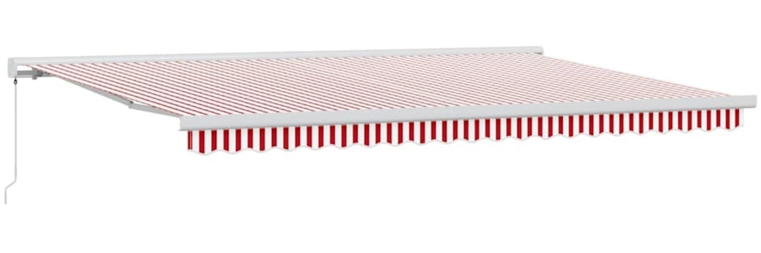 vidaXL Einziehbare Markise Rot, Weiß 500 × 300 cm Stoff, Metall 3331273 Bild 1