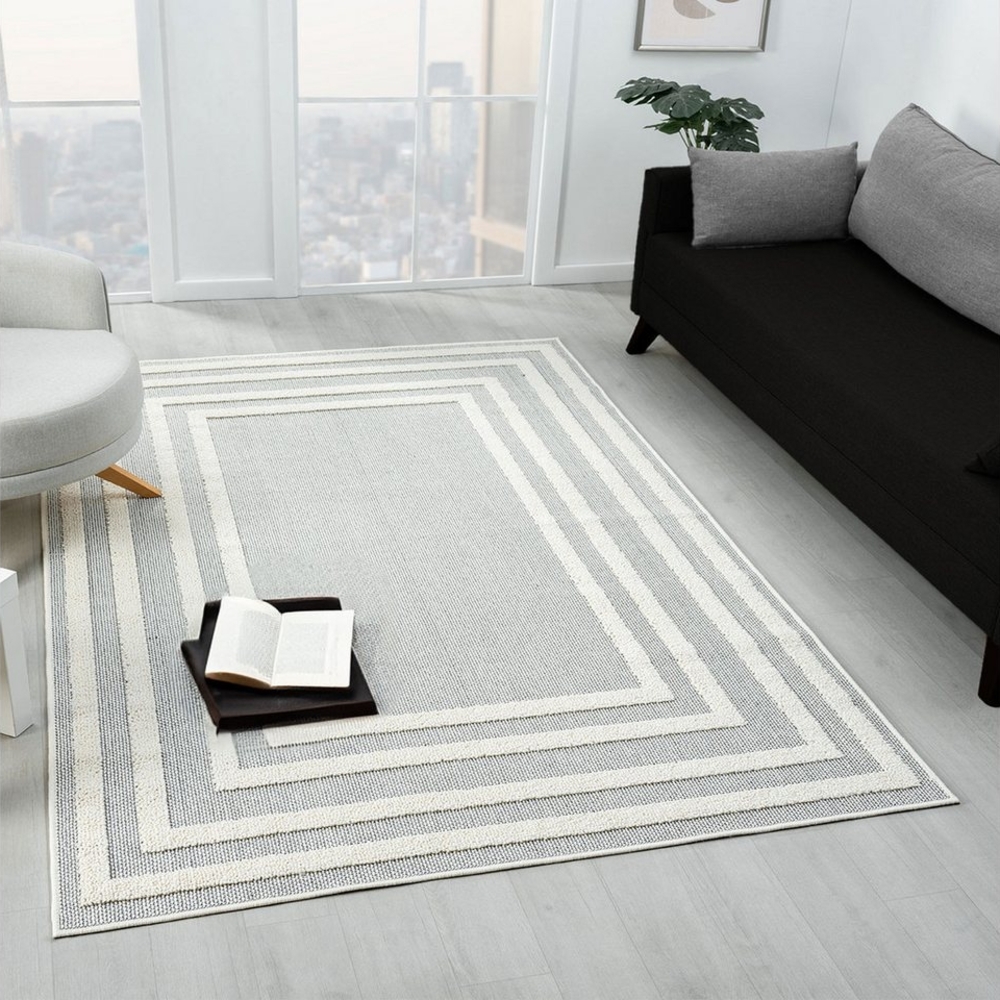 Vimoda Teppich galaxus Wohnzimmer Barbaren Design Hochtief Waschbar, in-/Outdoor, Rechteckig, Höhe: 10 mm, Rückenmaterial Baumwolle, Weich & robust modern Design Raute Bild 1