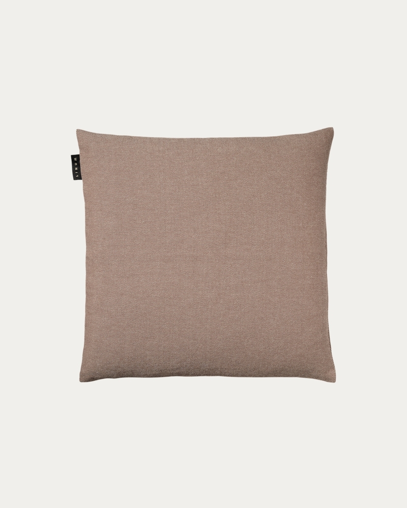 LINUM PEPPER Premium Kissenhülle für Dekokissen 40x40 cm, 100% Baumwolle, Maschinenwaschbar, Dunkles Taupe Bild 1