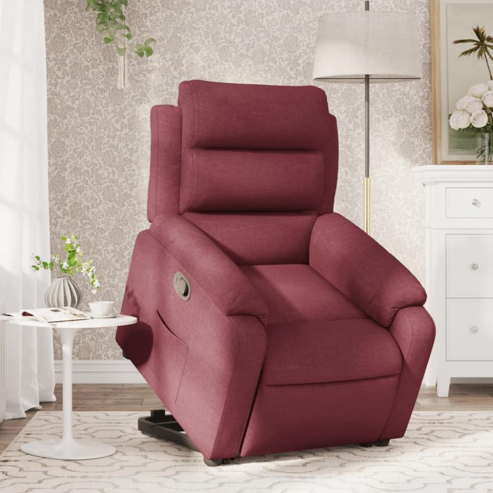 vidaXL Relaxsessel mit Aufstehhilfe Weinrot Stoff 3204983 Bild 1