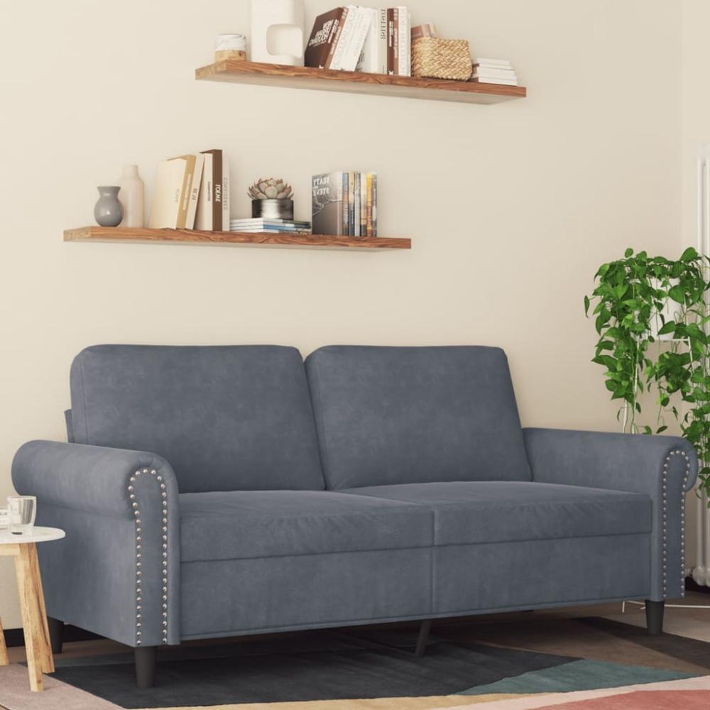 vidaXL 2-Sitzer-Sofa Dunkelgrau 140 cm Samt 359530 Bild 1