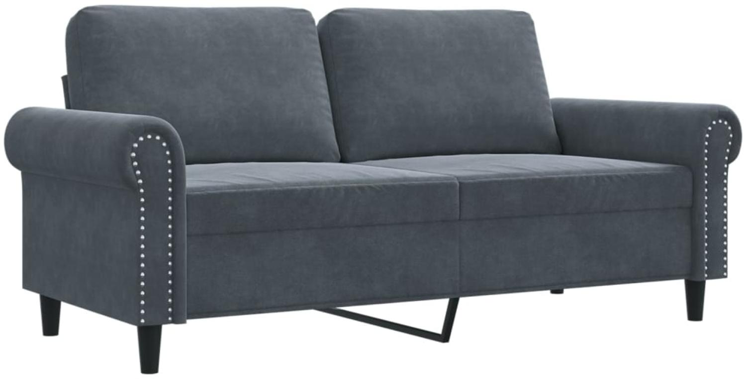 vidaXL 2-Sitzer-Sofa Dunkelgrau 140 cm Samt 359530 Bild 1