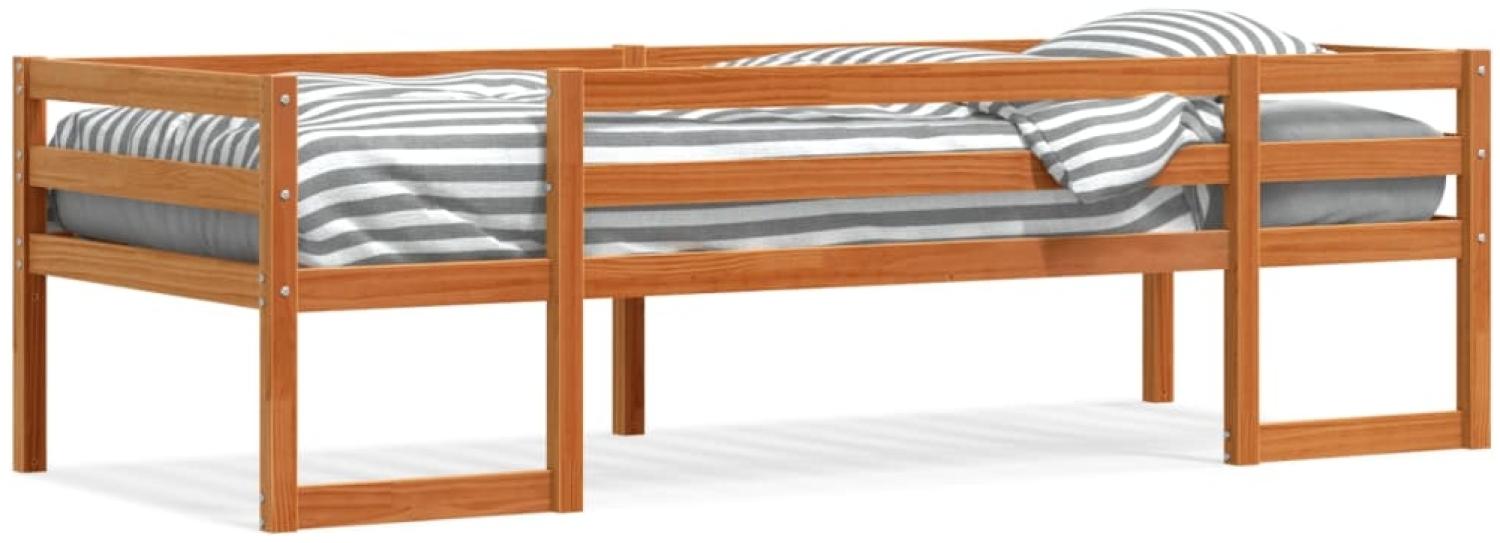 vidaXL Kinderbett Wachsbraun 75x190 cm Massivholz Kiefer 846872 Bild 1