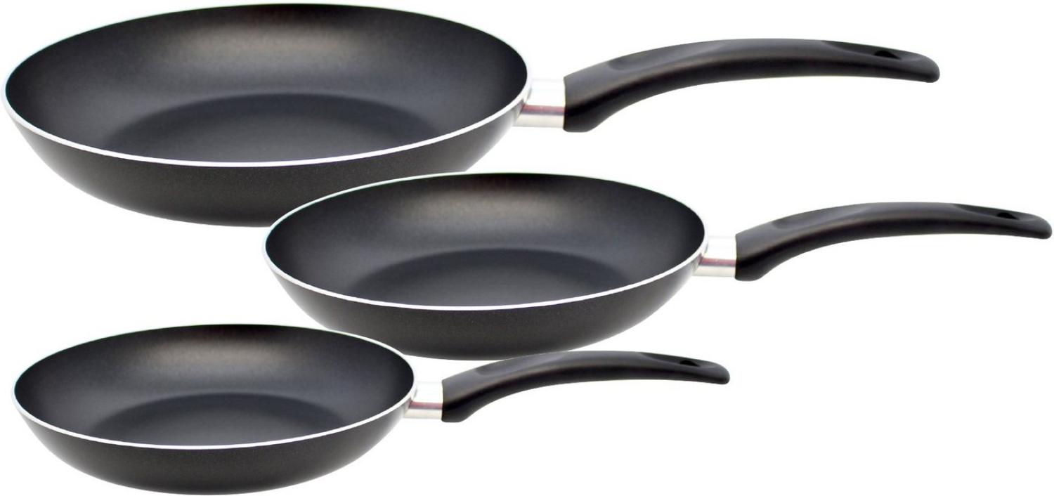 Elo Basic Pfannen-Set Prima Cucina, Aluminium (Set, 3-tlg, je 1 Bratpfanne Ø 20/24/28 cm, H: 4,3/4,5/5 cm), Induktion Bild 1