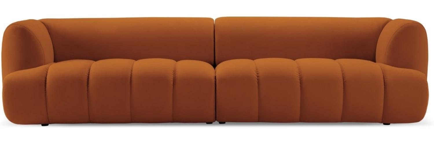 Micadoni Modulares Sofa Harry 4-Sitzer Samtstoff Terrakotta Bild 1