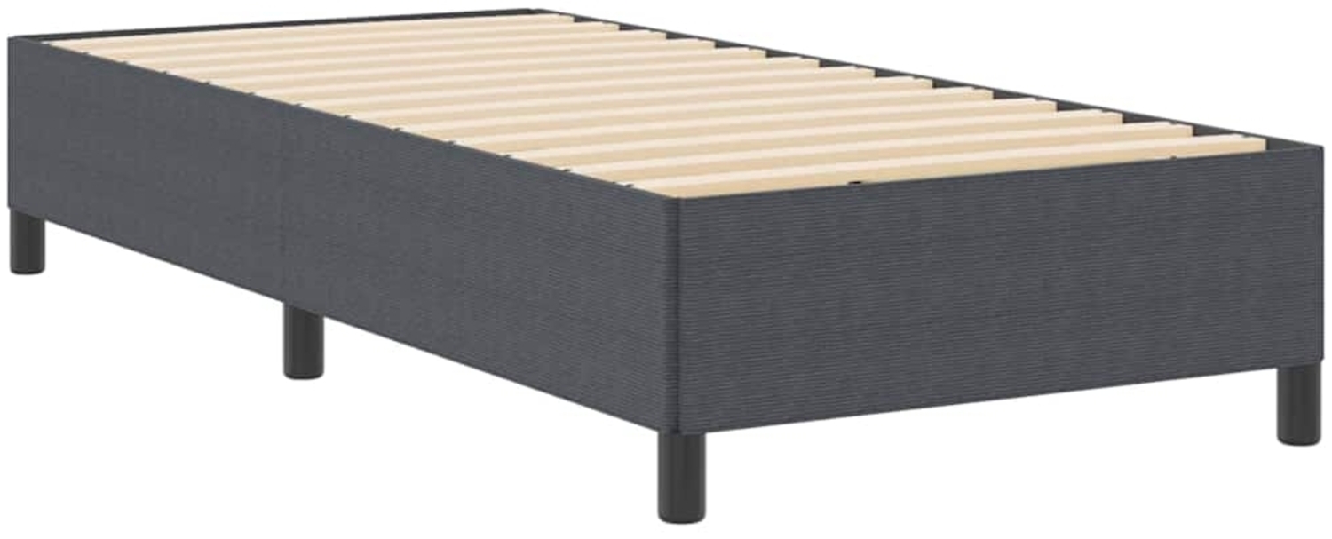 vidaXL Bettgestell Dunkelgrau 90 x 190 cm Cordstoff 42006943 Bild 1